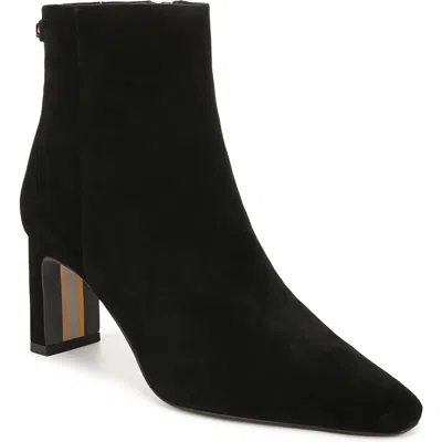 Sam Edelman Saige Womens Faux Suede Block Heel Mid-calf Boots In Black Suede