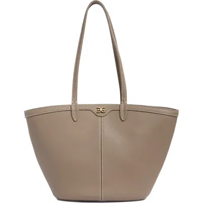 Sam Edelman Saige Leather Fan Tote Bag In Taupe
