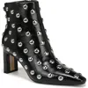 Sam Edelman Saige Studded Ankle Boot Black Faux Leather In Black