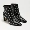 Sam Edelman Saige Studded Ankle Boot Black Faux Leather In Black