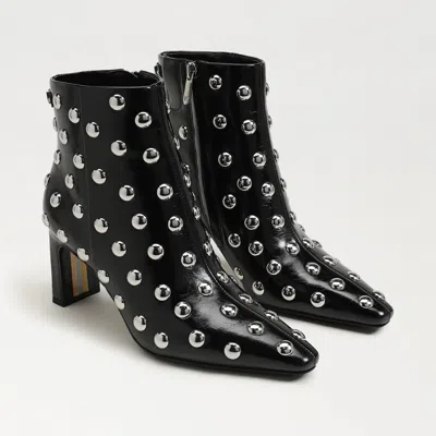Sam Edelman Saige Studded Ankle Boot Black Faux Leather
