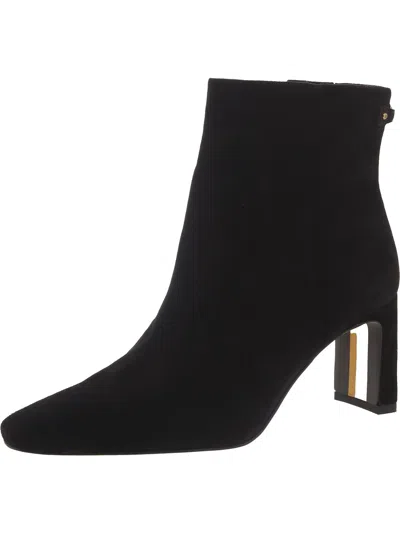 Sam Edelman Saige Womens Faux Suede Block Heel Mid-calf Boots In Black