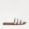 Sam Edelman Bay Double Strap Flat Sandals In White