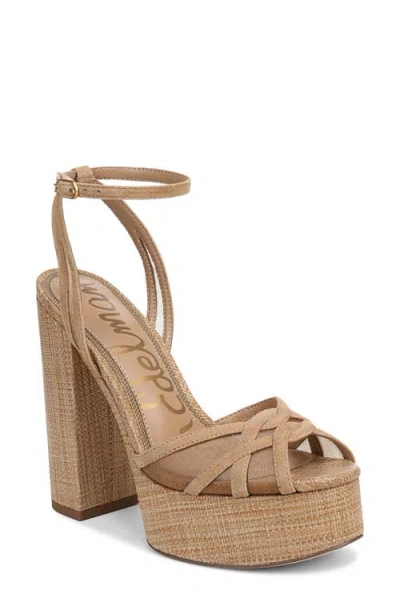 Sam Edelman Sandy Ankle Strap Platform Sandal In Brown
