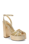 Sam Edelman Sandy Ankle Strap Platform Sandal In Gold