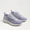 Sam Edelman Sarita Lace Up Performance Sneaker Lavender Fabric In Purple