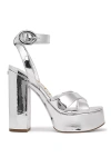 Sam Edelman Savannah Ankle Strap Platform Sandal In Silver