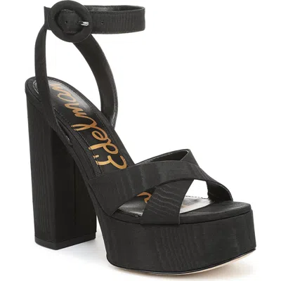 Sam Edelman Savannah Ankle Strap Platform Sandal In Black