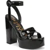 Sam Edelman Savannah Ankle Strap Platform Sandal In Black
