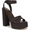 Sam Edelman Savannah Ankle Strap Platform Sandal In Brown