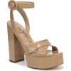Sam Edelman Savannah Ankle Strap Platform Sandal In Brown
