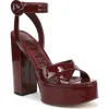 Sam Edelman Savannah Ankle Strap Platform Sandal In Burgundy