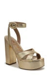 Sam Edelman Savannah Ankle Strap Platform Sandal In Gold