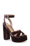 Sam Edelman Savannah Glow Ankle Strap Platform Sandal In Burgundy