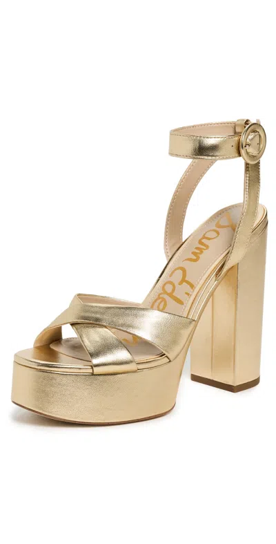 Sam Edelman Savannah Platform Heels Amber Gold