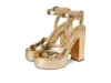 Sam Edelman Savannah Ankle Strap Platform Sandal In Gold