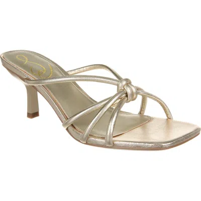 Sam Edelman Selma Knotted Slide Sandal In Molten Gold ModeSens