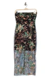 Sam Edelman Sequence Strapless Column Cocktail Dress In Multi