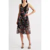 Sam Edelman Sequin Floral Mesh Dress In Multi