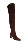 Sam Edelman Shea Womens Wide Calf Suede Over-the-knee Boots In Cafe Noir