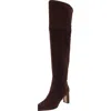 Sam Edelman Shea Womens Wide Calf Suede Over-the-knee Boots In Cafe Noir