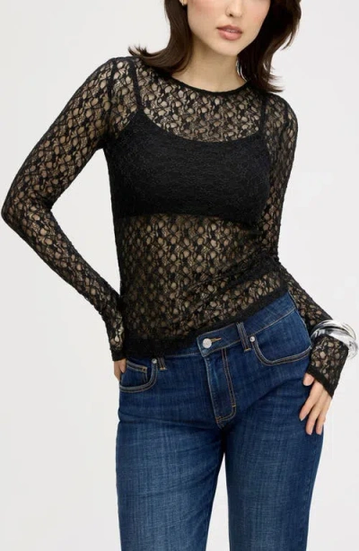 Sam Edelman Sheer Lace Top In Multi