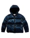 Sam Edelman Shimmer Cargo Puffer Coat In Blue