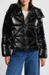 Sam Edelman Shiny Crop Puffer Jacket In Black