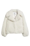 Sam Edelman Short Faux Fur Jacket In White