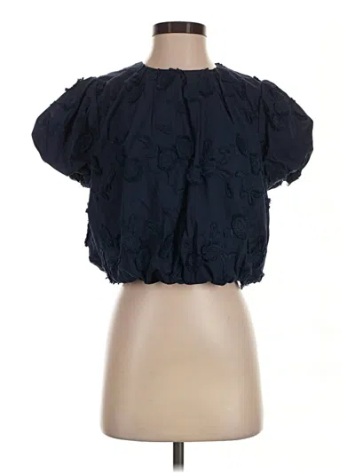 Pre-owned Sam Edelman Short Sleeve Blouse In Blue