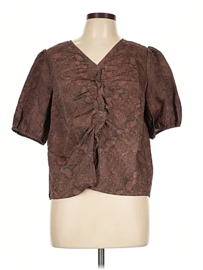 Pre-owned Sam Edelman Short Sleeve Blouse In Brown