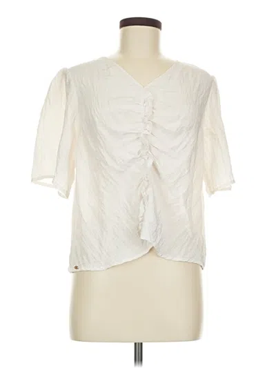 Pre-owned Sam Edelman Short Sleeve Blouse In Ivory