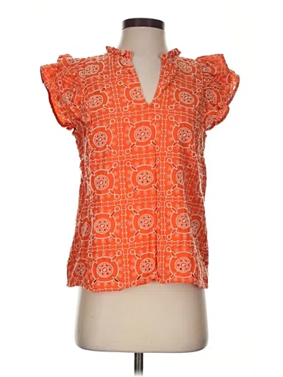 Pre-owned Sam Edelman Short Sleeve Blouse In Orange