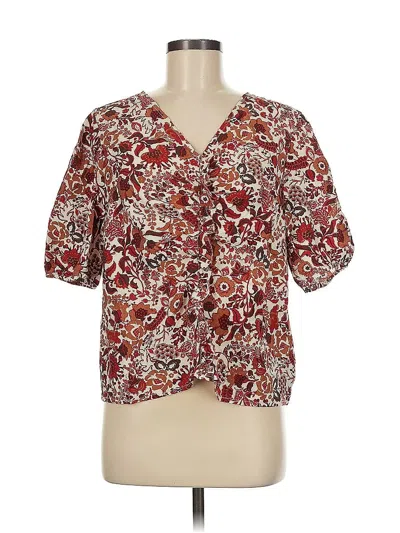Pre-owned Sam Edelman Short Sleeve Blouse In Red