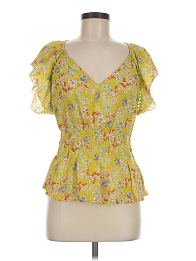 Pre-owned Sam Edelman Short Sleeve Blouse In Yellow