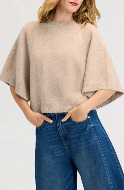 Sam Edelman Short Sleeve Cape Sweater In Neutral