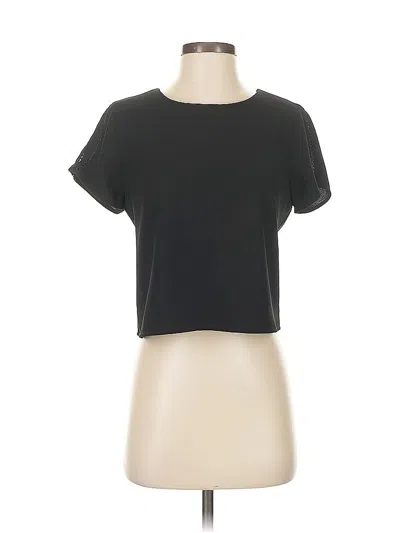 Pre-owned Sam Edelman Short Sleeve Top Black Crew Neck Tops