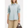 Sam Edelman Side Button Cotton Poplin Button-up Shirt In Black