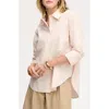 Sam Edelman Side Button Cotton Poplin Button-up Shirt In Gray