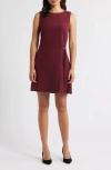 Sam Edelman Side Pleat Sheath Minidress In Burgundy