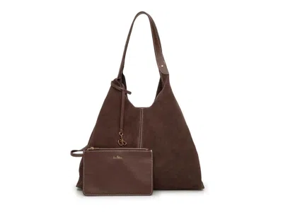 Sam Edelman Signature Collect Charlie Suede Hobo Bag In Brown