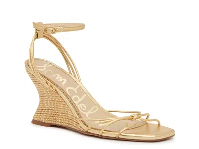Sam Edelman Signature Collect Dania Wedge Sandal In Gold
