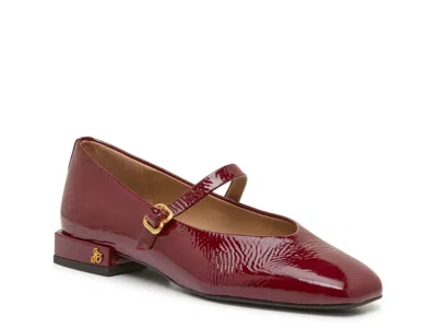 Sam Edelman Signature Collect Kadin Mary Jane Flat In Wine Red Patent