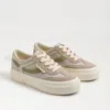 Sam Edelman Simone Lace Up Sneaker Light Oat/washed Wasabi/cream In Multi