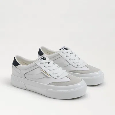 Sam Edelman Simone Lace Up Sneaker White/ Light Grey In White/ice Grey/atlantic Blue