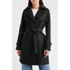 Sam Edelman Single Breasted Trench Coat In Black