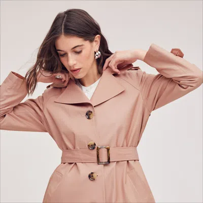 Sam Edelman Single Breasted Trench Coat Blush In Pink
