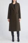 Sam Edelman Single Breasted Wool Blend Reefer Coat In Military Green
