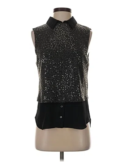 Pre-owned Sam Edelman Sleeveless Button Down Shirt In Silver