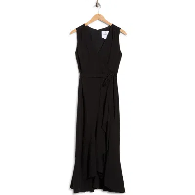 Sam Edelman Sleeveless Faux Wrap Dress In Black
